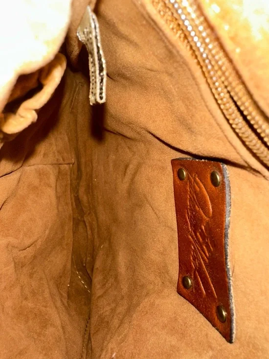 Patricia Nash Granada Tooled Leather Crossbody Bag Tan Floral Embossed - Picture 8 of 8